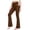 Brown, variant on Girls Flare Leggings Criss Cross High Waisted Bell Bottom Kids Workout Dance Yoga Bootcut Pant with Pocket