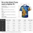 thumbnail image 5 of Honeii Whimsical Sunflowers Night Sky Print Men’s Hawaiian Shirt,Classic Button-Down Short Sleeve Shirt, for Beach, Vacation, and Outdoor Activities,Small, 5 of 7