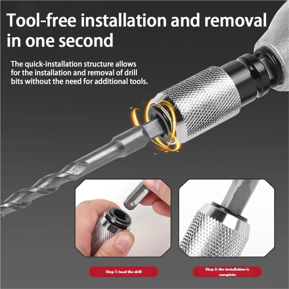 2026 New Rotary Hammer Adapter With Impact Drill Bits Set, Electric Hammer To Drill Converter, Air Hammer Socket Adapter Forged From Chrome Vanadium Steel(2Set)