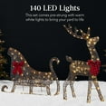 thumbnail image 5 of Best Choice Products 4ft Lighted 2D Christmas Reindeer & Sleigh Set Outdoor Decor w/ 140 Warm White LED Lights - Rattan, 5 of 8