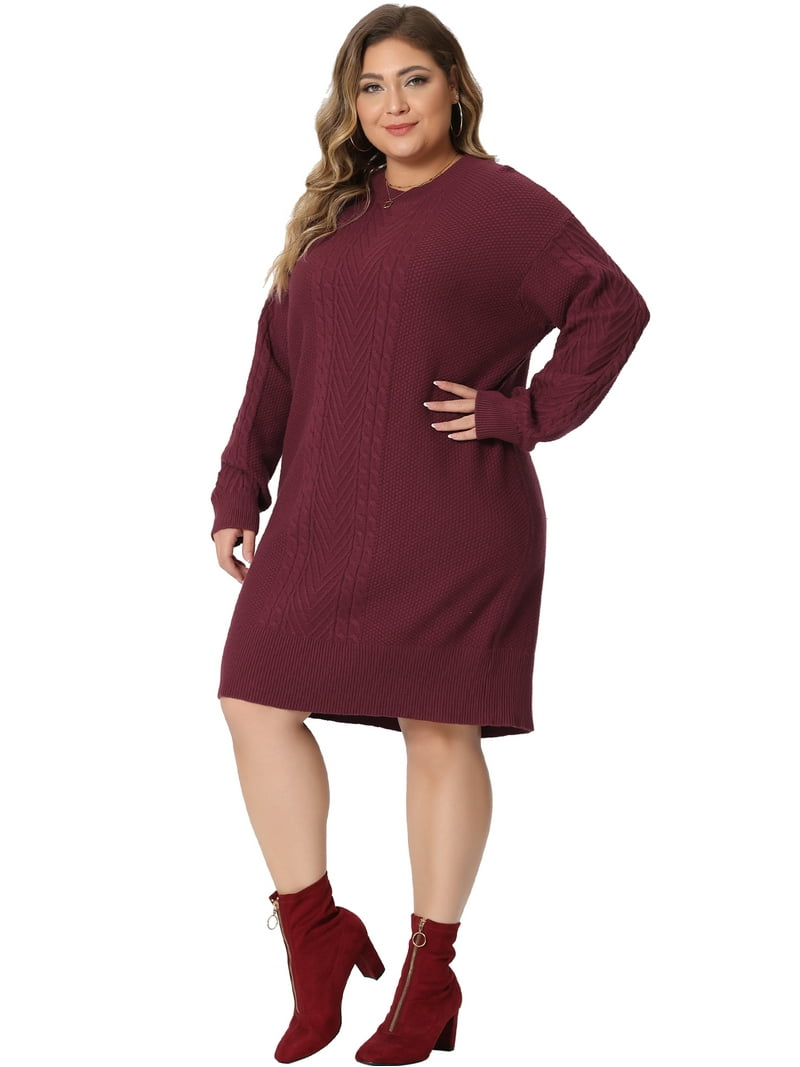 women's burgundy sweater dress Off The Top Sweater Dress main image 0