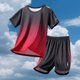 thumbnail image 5 of Odeerbi Niños Niñas Rápido Seco Atlético Conjunto Gradiente Manga Corta Camiseta Shorts Entrenamiento Respirable Ropa Deportiva Conjunto Para 5-16 Años, 5 of 5