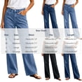 thumbnail image 4 of Womens Straight Leg Jeans, Button Zip Closure & Side Pockets Design, Full Length Jeans, Street & Casual Wear | VerBelle,Dark Gray S, 4 of 7