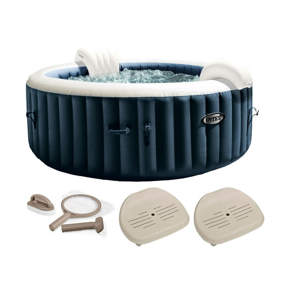 Intex PureSpa Plus Portable Inflatable Hot Tub w/ Maintenance Kit & 2 Seats
