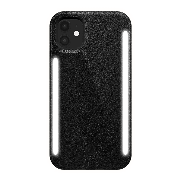 LuMee Duo Black Glitter iPhone 11 Case Black Glitter