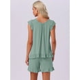 thumbnail image 4 of DARING DIVA Ruffle Trim Cap Sleeve Lounge Tops Shorts Pajama Sets XL Green, 4 of 6