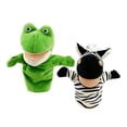thumbnail image 1 of Bunblic 2 Pieces Animal Hand Puppet with Movable Mouth Educational Cartoon Storytelling Puppets Stuffed Animal for Game Teaching Tool Zebra Frog, 1 of 8