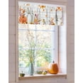 thumbnail image 4 of Valances for Windows Fall Thanksgiving White Pumpkin Bird Maple Leaves Rustic Wood Grain Rod Pocket Cafe Window Treatments Valance Curtains for Kitchen Bathroom Laundry Basement Windows 54"x18", 4 of 6