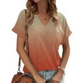 thumbnail image 2 of cfhntfmh Womens Tops Dressy Casual Short Sleeve Tie Dye Print Blouses V Neck Summer T-Shirts Trendy Outfits, 2 of 5