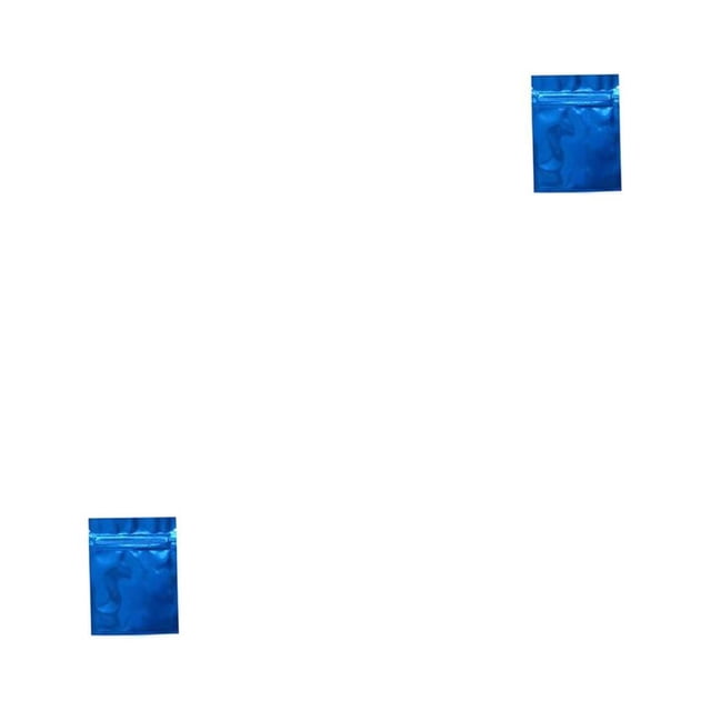 Toystoory 100 Uds bolsa de papel de aluminio contenedores de muestra soportes de polvo cosmético Ziplock bolsas de embalaje contenedor azul Azul 7.5 x 10 cm 2Conjunto