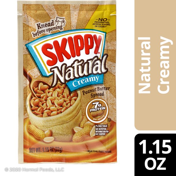 SKIPPY Natural Creamy Peanut Butter Spread Individual ...