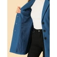 thumbnail image 6 of INSPIRE CHIC Women's Coat Solid Color Notched Lapel Single Breasted Winter Peacoat Dusty Blue M, 6 of 7