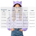 thumbnail image 2 of Girls Trendy Cropped Hoodie Long Sleeve Cute Regular Fit Casual Kids Pullover Sweatshirt Purple 14-15 Years, 2 of 5