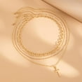 thumbnail image 2 of Layering Necklace Set, Cross Pendant Chain Stack-able Stack Necklaces kit Fake Gold/Sterling silver Trendy Layered Cuban Link Twisted Chains Jewelry for Ladies[s238], 2 of 2