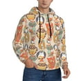 thumbnail image 2 of Kdxio Colorful Owls Print Mens Casual Hooded Collar Drawstring Hoodies Pullover Sweatshirts Casual Long Sleeve Shirts-X-Large, 2 of 7