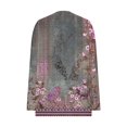 thumbnail image 5 of Ounisa Womens Coats Long Sleeve Tops V Neck Loose Fit Shirts Flower Print T Shirts Dressy Casual 2025 Tunics Pullover, 5 of 5