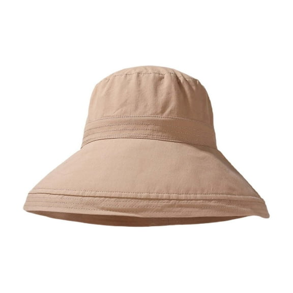 Fgnfyis Ladies Wide Brim Sun Hat for Women Summer Outdoor Bucket Style Khaki One Size