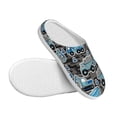 thumbnail image 3 of Lsque Blue Excavator Pattern Womens Comfort Cotton on Scuff With Memory Foam and Anti-skid Sole Slipper-44/45, 3 of 7