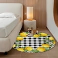 thumbnail image 2 of Summer Lemons Round Area Rug 6Ft Washable Circle Rugs for Bathroom Office, Fruits White Flowers Farmhouse Plaid Non-Slip Carpet Floor Mats Indoor Outdoor Carpet Runner Aesthetic Home Decor, 2 of 8