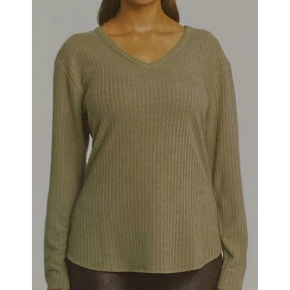 Chaser Ladies' Long Sleeve Lightweight V-Neck Top (Green, XL)