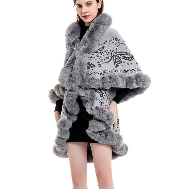 MS.Minshu Long Fox Fur Scarf Shawl Luxury Genuine Fur Boa Natural Whole Fox  Stole with Tails