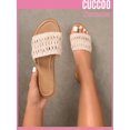 thumbnail image 1 of Destination Collection Women Braided Detail Single Band Open Toe Comfortable Vacation Summer Outdoor Beige Fabric Flat Sandals, 1 of 5