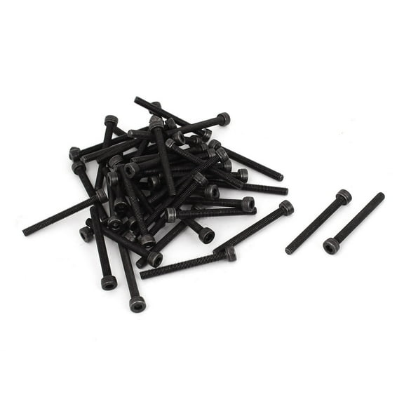 Uxcell M3 x 30mm Alloy Steel Hex Bolt Socket Head Cap Screws Black (50-pack)