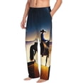 thumbnail image 2 of Daiia Azure Sky Western Desert Cowboy Men's Sleep Pant with Pockets and Drawstring,Pajama Pants-Medium, 2 of 9