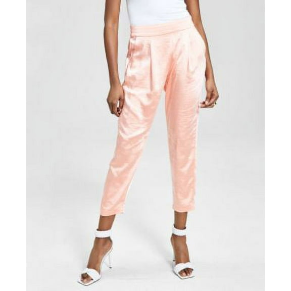 $80 Inc International Concepts High Rise Tapered-Leg Ankle Pants Coral Size 2
