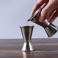 thumbnail image 3 of 1pc Measure Cup Stainless Steel Silver Cocktail Shaker Measure Cup Dual Shot Drink Spirit Measure Jigger Kitchen Bar Tools Type 2-30-50ml, 3 of 6