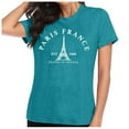 thumbnail image 5 of Puliio France Shirt Women Tower T Shirt Travel In France Tshirts Vacation Tees Tops, 5 of 7