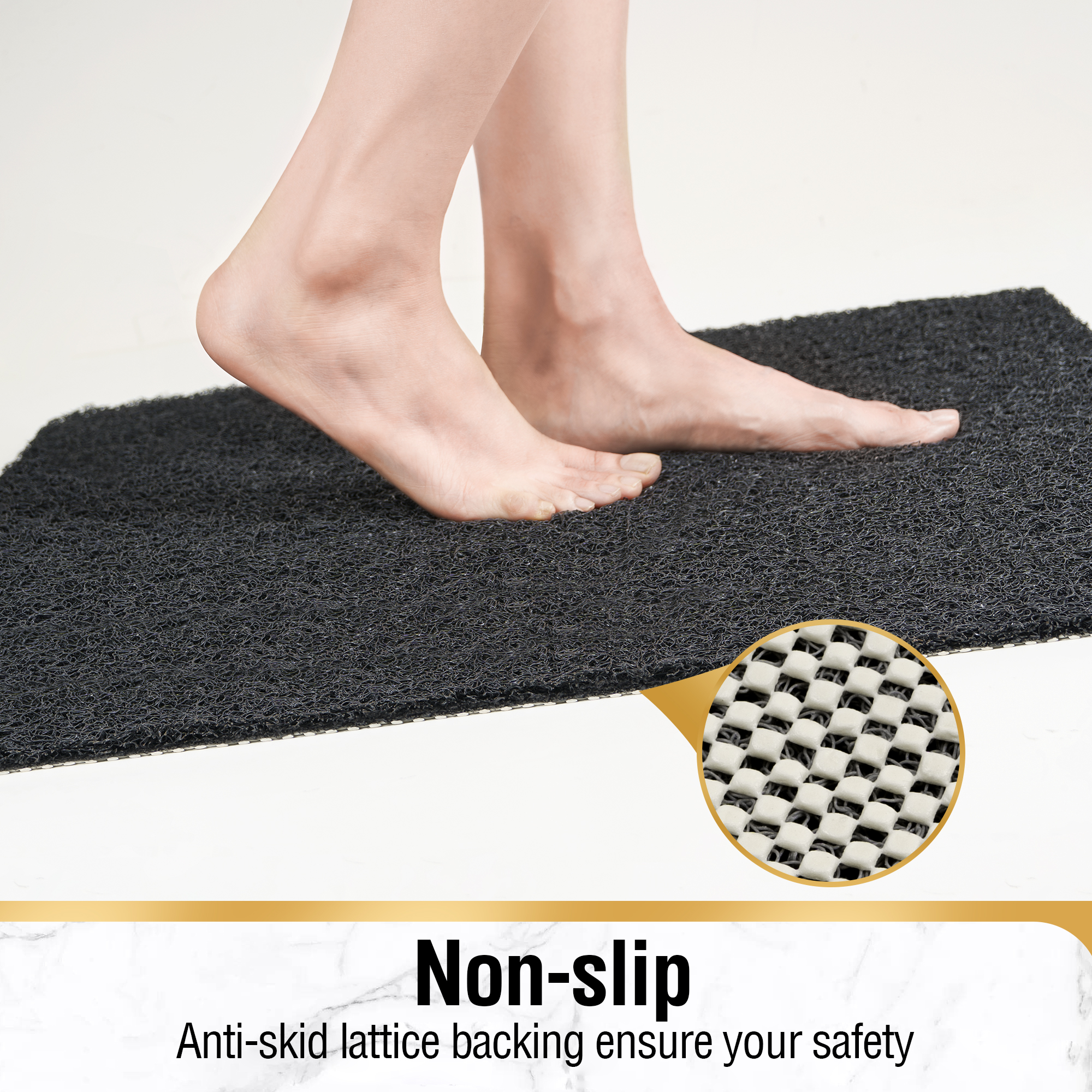 Conlun Non-Slip Bathtub Mat, 40" x 16", Black photo 4