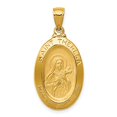 thumbnail image 5 of 14k Yellow Gold Solid Saint Theresa Oval Medal Charm Pendant, 5 of 7