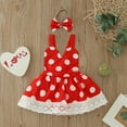 thumbnail image 5 of Youmylove Girls Sleeveless Valentine's Day Dot Printed Romper Lace Bodysuits Dress Headbands Outfits Casual Cartoon Clothing, 5 of 7