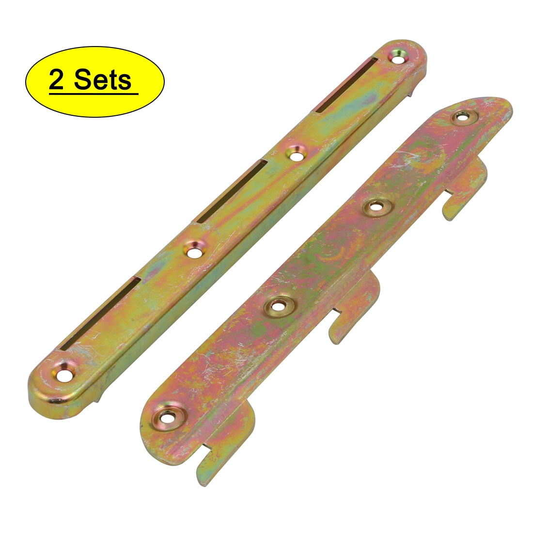 8 in. Screw Fixed Bed Hinge Rail Brackets Connecting Fittings 2 Sets