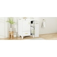 thumbnail image 4 of 24" Space-Saving Bathroom Vanity with Sink & Cabinet - Solid Wood Frame, Deep Drawer Storage, 2-Tier Pull-Out Baskets, Door Shelf Organizer, White MDF, All-in-One Storage Solution, 4 of 9