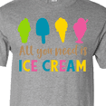 thumbnail image 4 of Inktastic All You Need Is Ice Cream - Blue Pink Yellow Green T-Shirt, 4 of 5