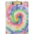 thumbnail image 1 of FMSHPON Rainbow Tie Dye Swirl Circle Batik Clipboard Hardboard Wood Nursing Clip Board and Pull for Standard A4 Letter 13x9 inches, 1 of 7