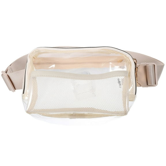 LOLIPPYY Running Waist Belt Slim Fanny Pack Beige Waterproof for Daily Use 1Pack