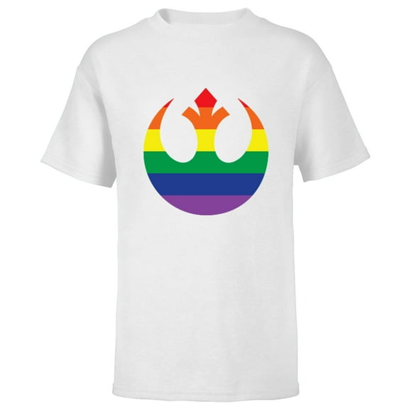 Star Wars Rebel Alliance Rainbow - Short Sleeve T-Shirt for Kids - Customized-White
