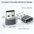 thumbnail image 5 of pannbo USB to USB C Adapter for iPhone 17 Pro Max,Type C Female to A Male Converter 2 Pack, Compatible with Apple Watch S11 S10,AirPods Pro,iPad mini Air,Samsung Galaxy S26 S25, 5 of 7