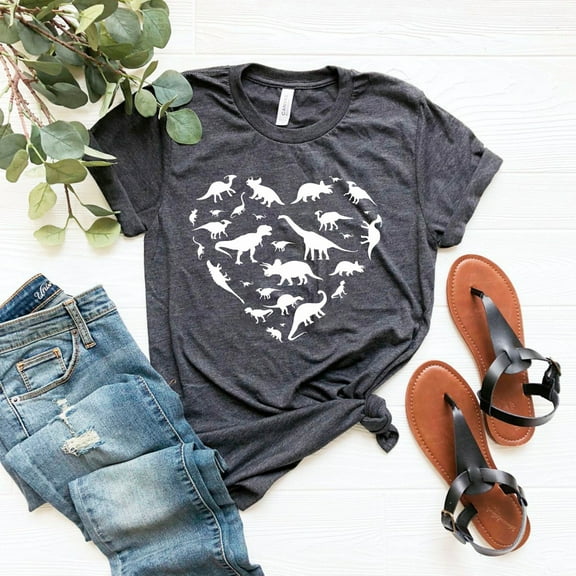 Velto Heart of Dinosaurs, Dinosaurs Shirt, Dinosaurs T Shirt for Women, Dinosaurs for Mom, Dinosaurs T Shirt for Mother Day's Gift, Dinosaurs Tee All Size S-5XL