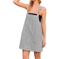 thumbnail image 2 of Women Summer Striped Casual Denim Dress Sleeveless Denim Dress with Pockets, 2 of 6