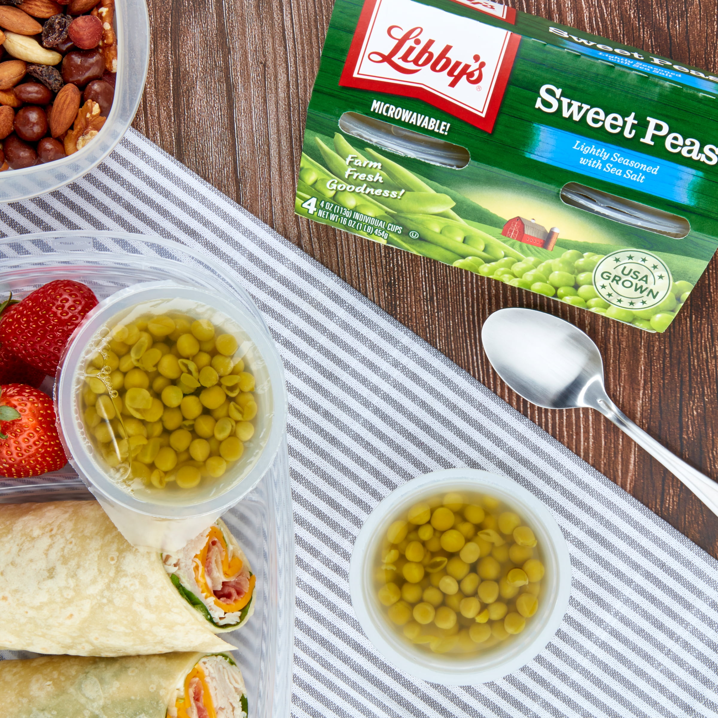 (6 pack) (4 Count) Libby's Sweet Peas, 4 oz Cups