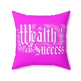 thumbnail image 2 of Geotrott Wealth and Success Motivational Pink Spun Polyester Square Pillow, 2 of 11