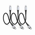 thumbnail image 1 of HAYAN 1FT USB C to Lightning Cable Short, [MFi Certified] 3Pack Type C to Lightning Cable PD Fast Charging Nylon Braided USB C iPhone Charger Cord for iPhone 14 13 12 11 Pro Max XR XS 8 SE iPad, Black, 1 of 1