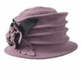 thumbnail image 4 of FADAACAI Cloche Hats for Women,Women's Winter Warm Wool Beret Beanie Cloche Bucket Hat 1920s 50s,Dress Hats for Women,Vintage Hats for Women Purple One Size Clearance！, 4 of 7