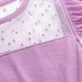 thumbnail image 3 of NIPAXO Girls Party Dress Mesh Yoke Flutter Sleeve Tulle Casual Dress Princess for Kids  (Pink), 3 of 6