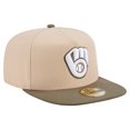 thumbnail image 3 of Men's New Era Light Beige/Olive Milwaukee Brewers Two-Tone Color Pack A-Frame 59FIFTY Fitted Hat, 3 of 5