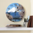 thumbnail image 2 of Cherry Blossom Mount Fuji Japan Decorative Round Wall Clock Custom Design Non Ticking Silent Bedrooms Large Wall Clock（10 Inch）, 2 of 6